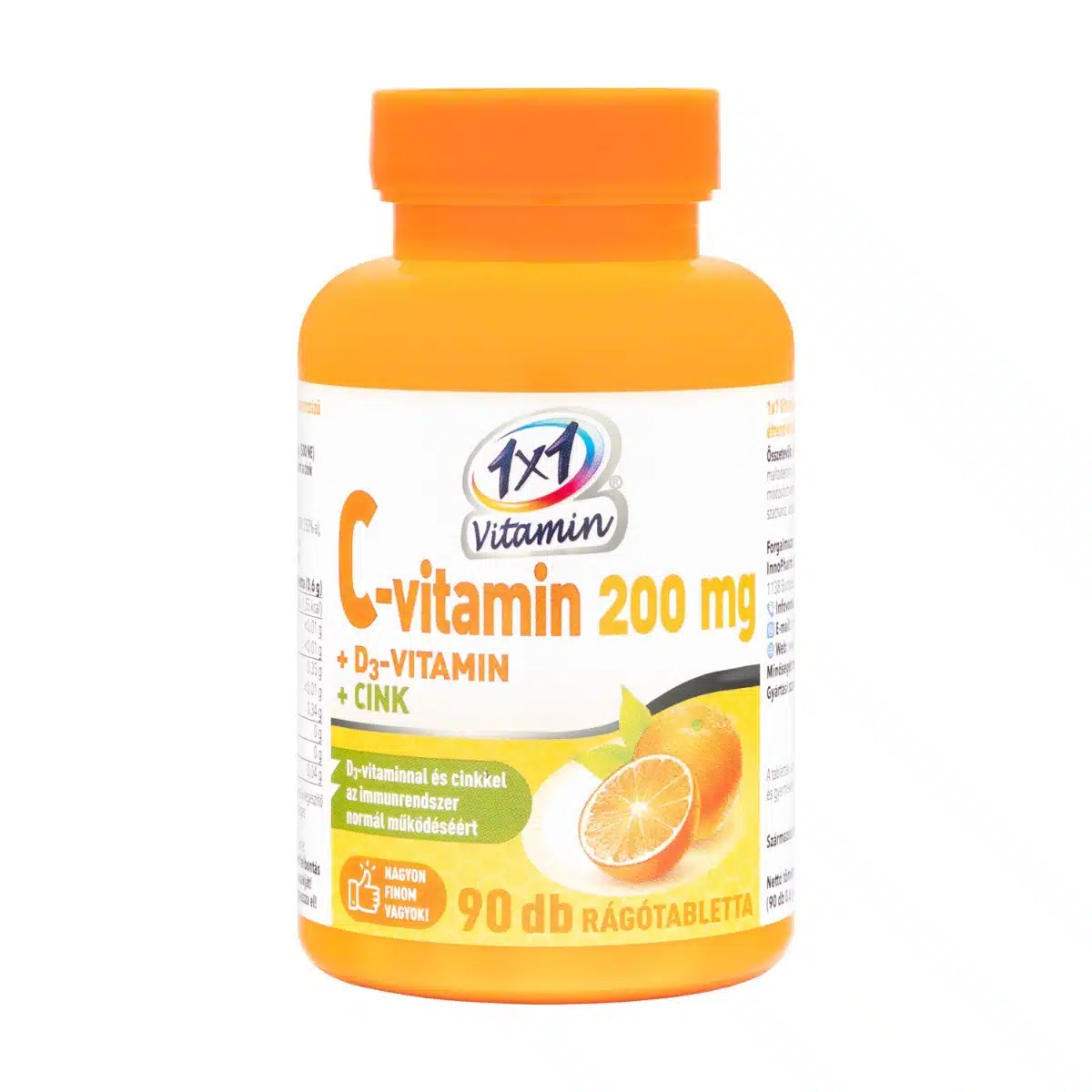 1×1 Vitamin C-vitamin + D3+Cink narancsos rágótabletta – 90db 1 1×1 Vitamin C-vitamin + D3+Cink narancsos rágótabletta – 90db
