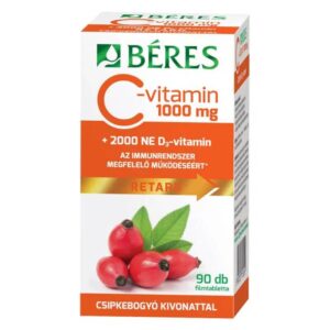 Béres Retard C-vitamin 1000mg + D3-vitamin 2000NE tabletta – 90db