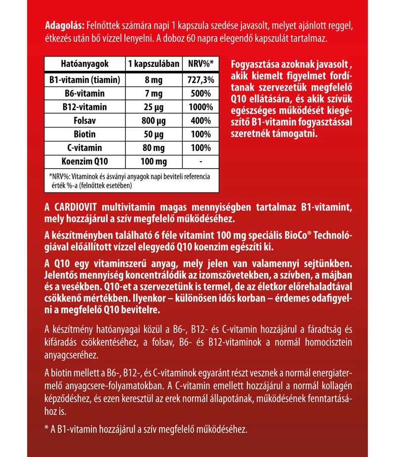 BioCo Cardiovit 100mg Q10 kapszula - 60db 2 BioCo Cardiovit 100mg Q10 kapszula - 60db - Image 2