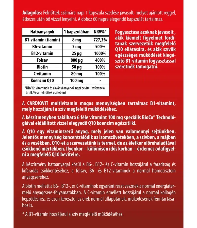 BioCo Cardiovit 100mg Q10 kapszula - 60db 2 BioCo Cardiovit 100mg Q10 kapszula - 60db - Image 2
