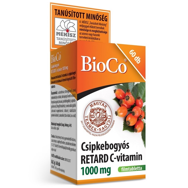 BioCo Csipkebogyós Retard C-vitamin 1000mg - 60db 1 BioCo Csipkebogyós Retard C-vitamin 1000mg