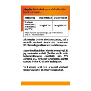 BioCo K2-vitamin tabletta MEGAPACK - 90db 3 BioCo K2-vitamin tabletta MEGAPACK - 90db - Image 2