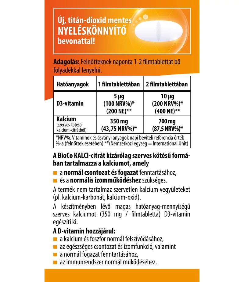 BioCo KALCI-citrát + D3-vitamin MEGAPACK - 90db 2 BioCo KALCI-citrát + D3-vitamin MEGAPACK - 90db - Image 2