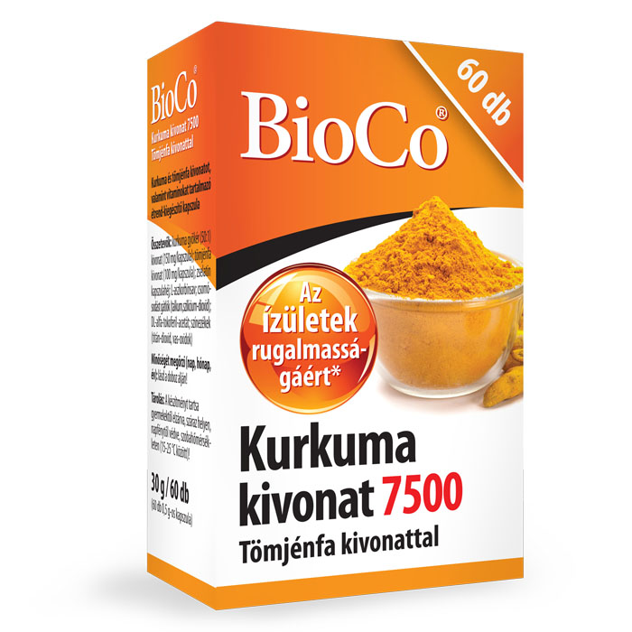 BioCo Kurkuma kivonat 7500 Tömjénfa kivonattal kapszula - 60db 1 BioCo Kurkuma kivonat 7500 Tömjénfa kivonattal kapszula