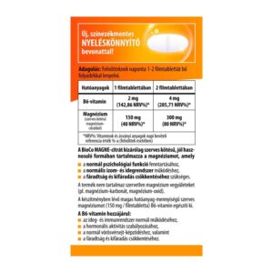 BioCo MAGNE-citrát + B6-vitamin tabletta MEGAPACK - 90db - Image 2
