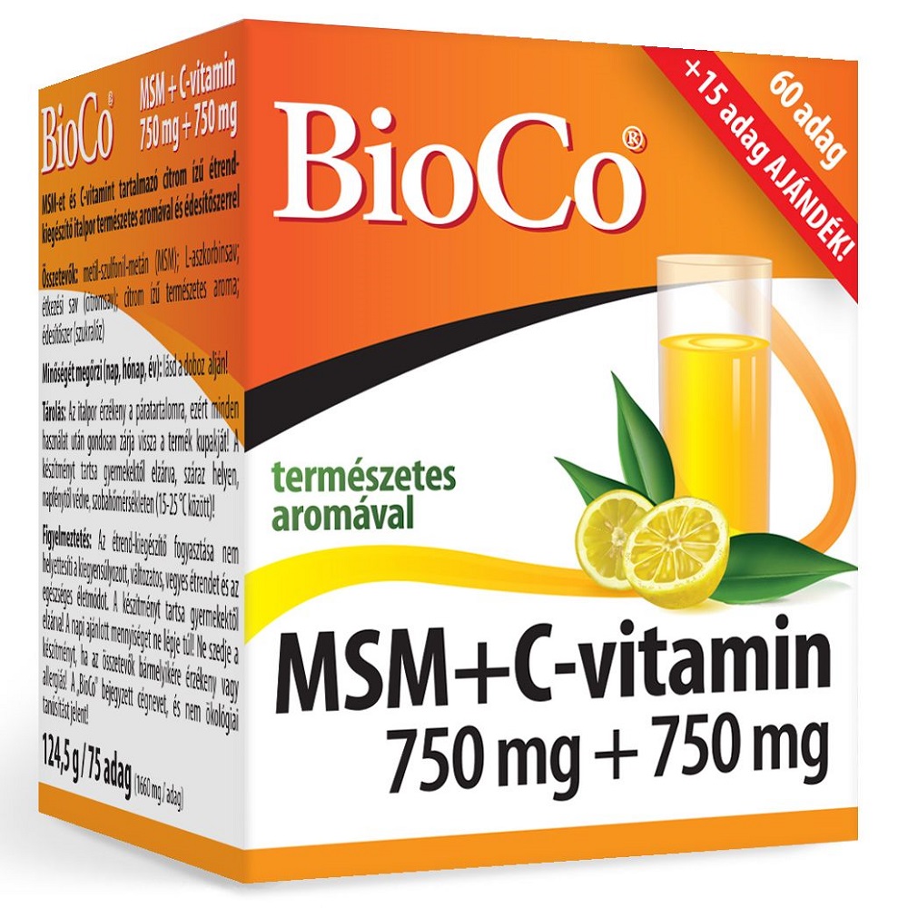 BioCo MSM+C-vitamin italpor 750mg+750mg - 75 adag 1 BioCo MSM+C-vitamin italpor 750mg+750mg - 75 adag