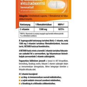BioCo Mega C-vitamin 1500mg RETARD filmtabletta - 100db 3 BioCo Mega C-vitamin 1500mg RETARD filmtabletta - 100db - Image 2