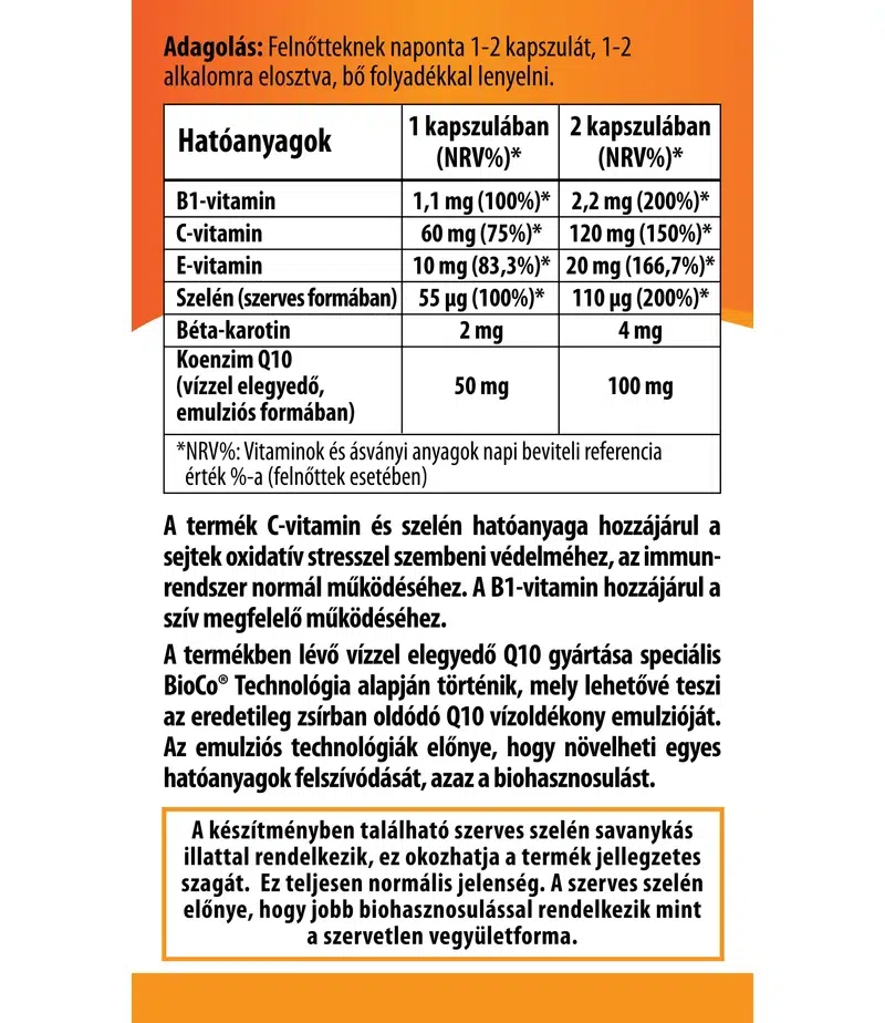 BioCo Q10 Vízzel elegyedő 50mg kapszula - 30db 1 BioCo Q10 Vízzel elegyedő 50mg kapszula - 30db