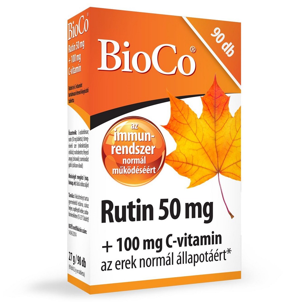 BioCo Rutin 50mg + 100mg C-vitamin tabletta - 90db 1 BioCo Rutin 50mg + 100mg C-vitamin tabletta
