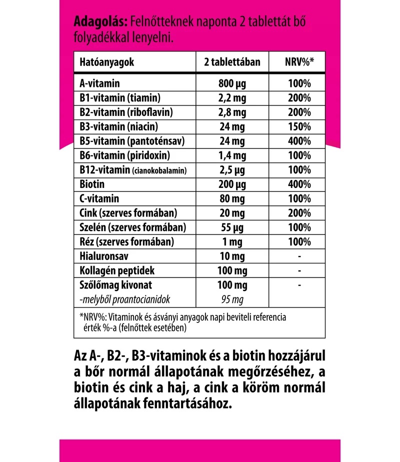 BioCo Szépség EXTRA tabletta - 60db 2 BioCo Szépség EXTRA tabletta - 60db - Image 2