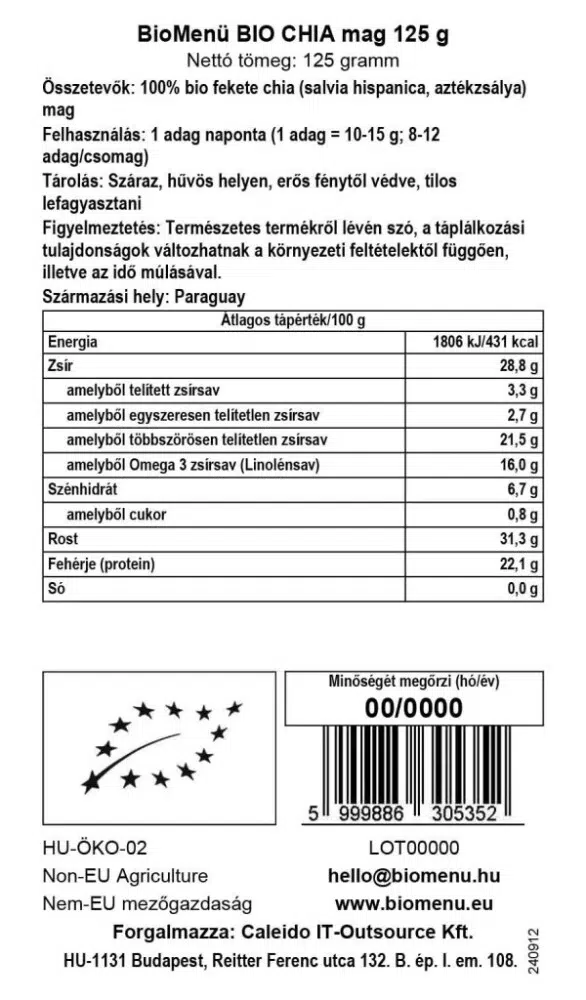 Biomenü Bio Chia mag - 125g 2 Biomenü Bio Chia mag - 125g - Image 2