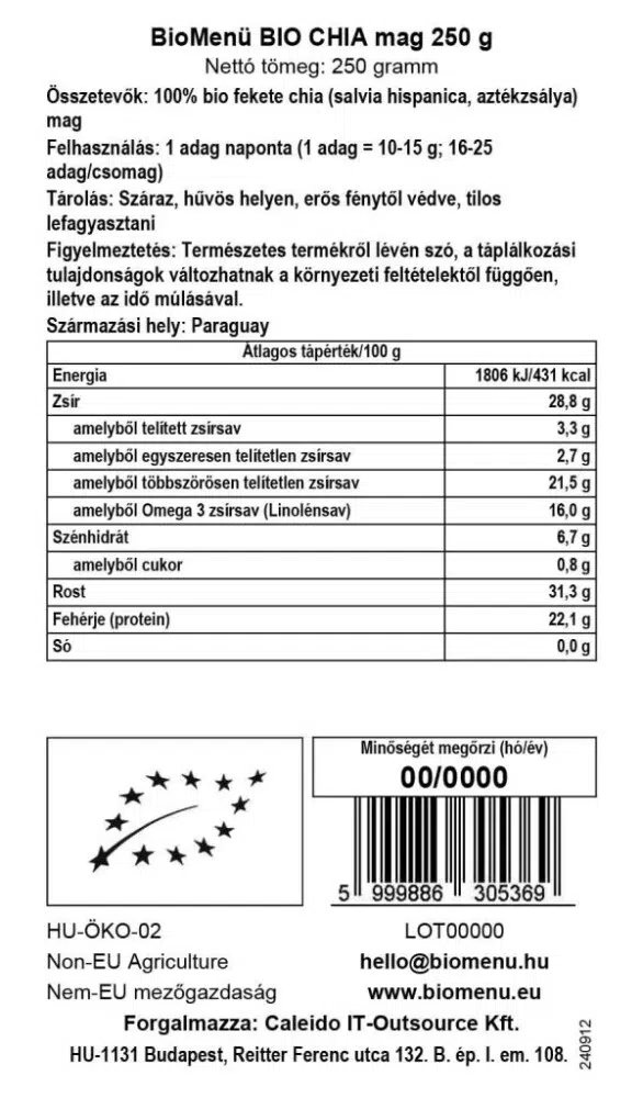 Biomenü Bio Chia mag - 250g 2 Biomenü Bio Chia mag - 250g - Image 2