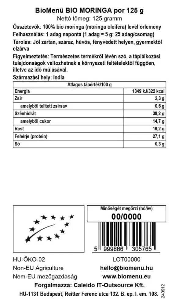 Biomenü Bio Moringa por - 125g 2 Biomenü Bio Moringa por - 125g - Image 2
