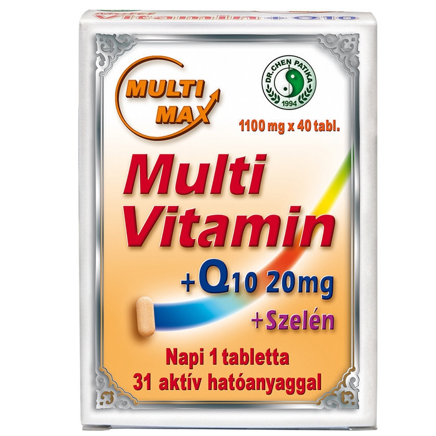 Dr. Chen Multimax vitamin + Q10 + Szelén tabletta - 40 db 1 Dr. Chen Multimax vitamin + Q10 + Szelén tabletta - 40 db