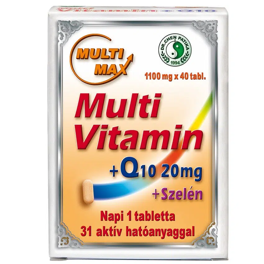 Dr. Chen Multimax vitamin + Q10 + Szelén tabletta - 40 db 1 Dr. Chen Multimax vitamin + Q10 + Szelén tabletta - 40 db