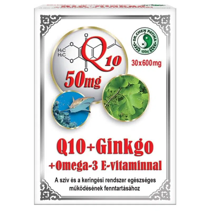 Dr. Chen Q10 + Ginkgo + Omega-3 kapszula - 30 db 1 Dr.-Chen-Q10-Ginkgo-Biloba-Omega-3