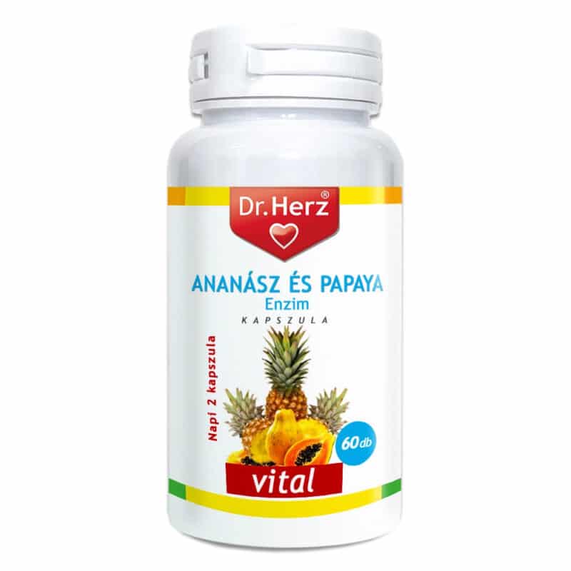 Dr. Herz Ananász és Papaya Enzim kapszula - 60db 1 Dr. Herz Ananász-Papaya kapszula - 60db