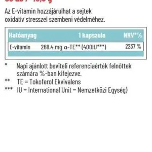 Dr. Herz E-vitamin 400IU lágyzselatin kapszula - 60db 3 Dr. Herz E-vitamin 400IU lágyzselatin kapszula - 60db - Image 2