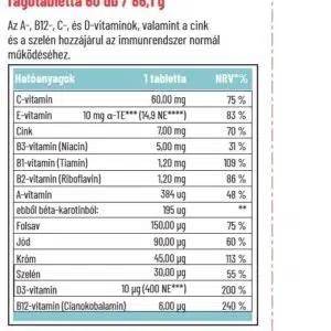 Dr. Herz gyerek multivitamin + D-vitamin rágótabletta - 60db 5 Dr. Herz gyerek multivitamin + D-vitamin rágótabletta - 60db - Image 3