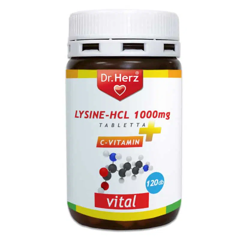 Dr. Herz Lysine-HCL 1000mg + C-vitamin tabletta - 120db 1 Dr. Herz Lysine + C-vitamin tabletta - 120db