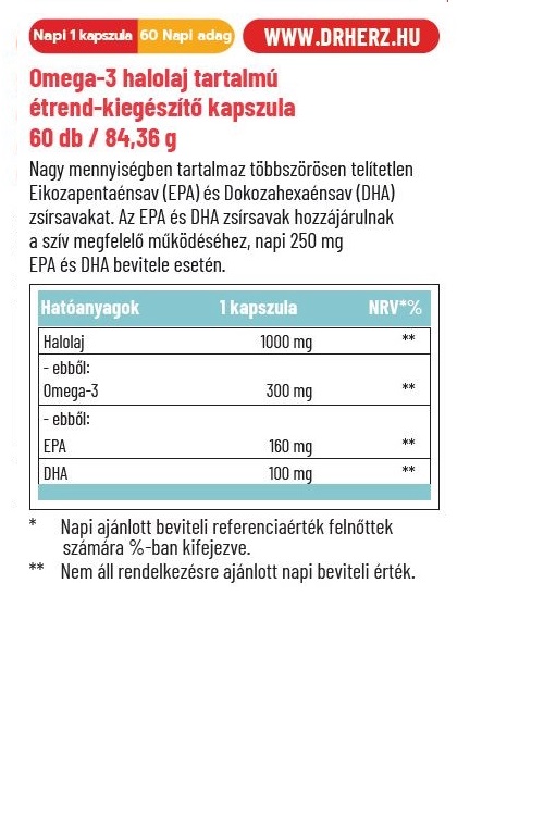 Dr. Herz Omega-3 Halolaj kapszula - 60db 2 Dr. Herz Omega-3 Halolaj kapszula - 60db - Image 2