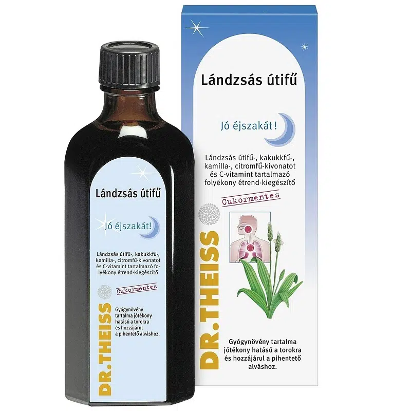 Dr. Theiss Lándzsás útifű "Jó éjszakát" szirup - 100ml 1 Dr. Theiss Lándzsás útifű "Jó éjszakát" szirup - 100ml