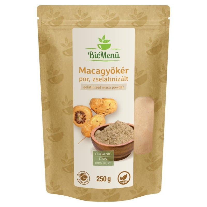 BioMenü Bio zselatinizált Macagyökérpor - 250g 1 Biomenü bio zselatinizált maca-gyökér por – 250g