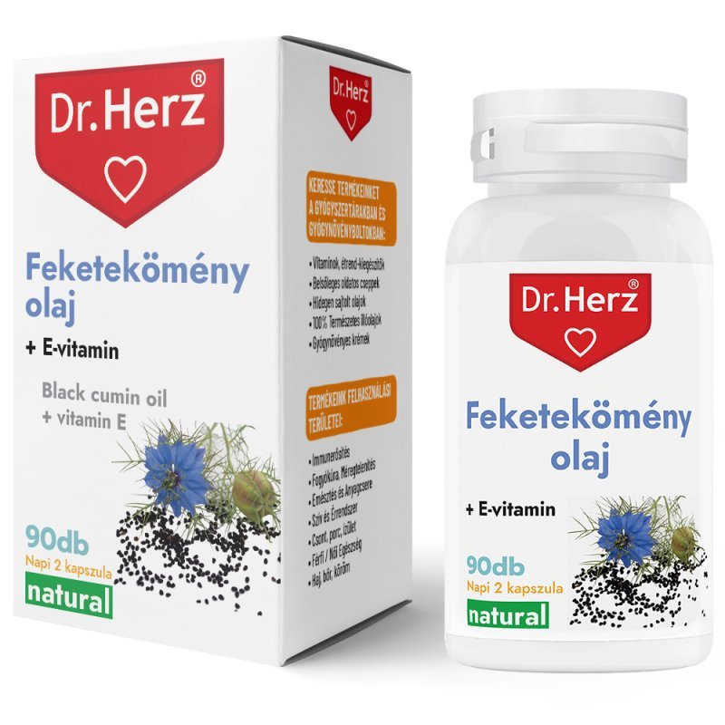 Dr. Herz Feketekömény olaj + E-vitamin kapszula - 90db 1 Dr. Herz Feketekömény olaj + E-vitamin kapszula - 90db