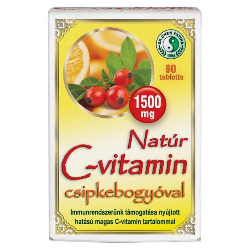 Dr. Chen Natúr C-vitamin csipkebogyóval RETARD tabletta - 60db 1 Dr. Chen Natúr C-vitamin csipkebogyóval - 60db