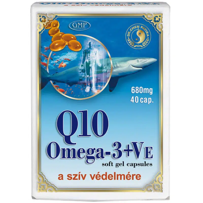Dr. Chen Q10 + Omega-3 halolaj + E-vitamin kapszula - 40db 1 Dr. Chen Q10 + Omega-3 halolaj + E-vitamin kapszula - 40db