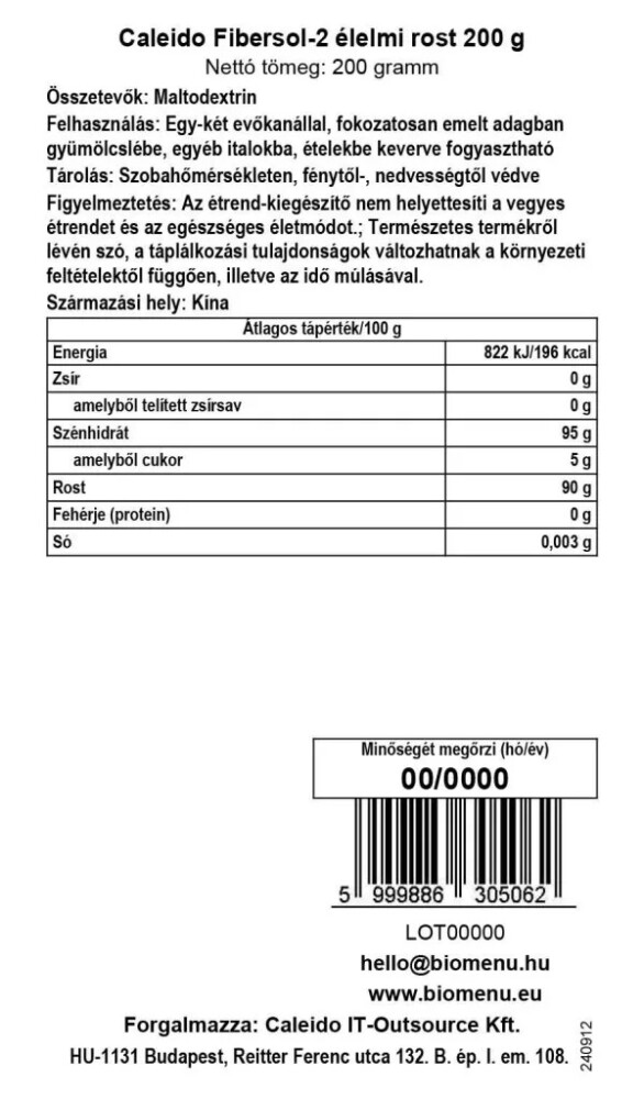 Caleido Fibersol-2 élelmi rost - 200g 2 Caleido Fibersol-2 élelmi rost - 200g - Image 2