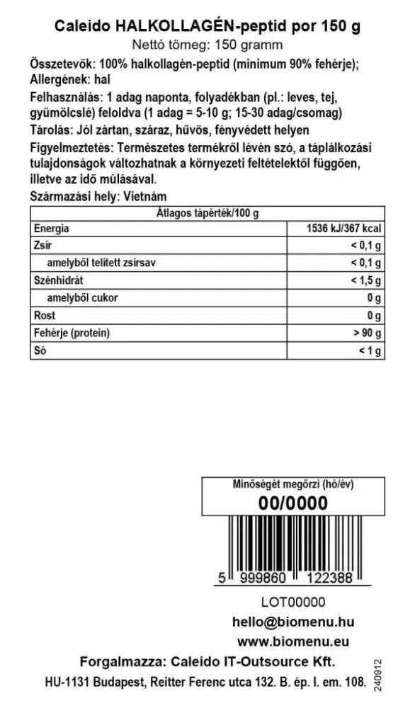 Caleido Halkollagén-peptid por - 150g 2 Caleido Halkollagén-peptid por - 150g - Image 2