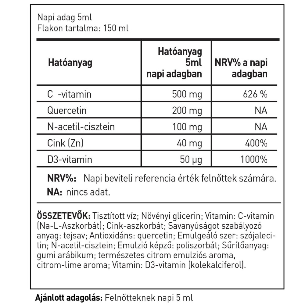ImmunPro Liposzómás Immunerősítő Emulzió citrom-lime ízesítésben - 150ml 2 ImmunPro Liposzómás Immunerősítő Emulzió citrom-lime ízesítésben - 150ml - Image 2