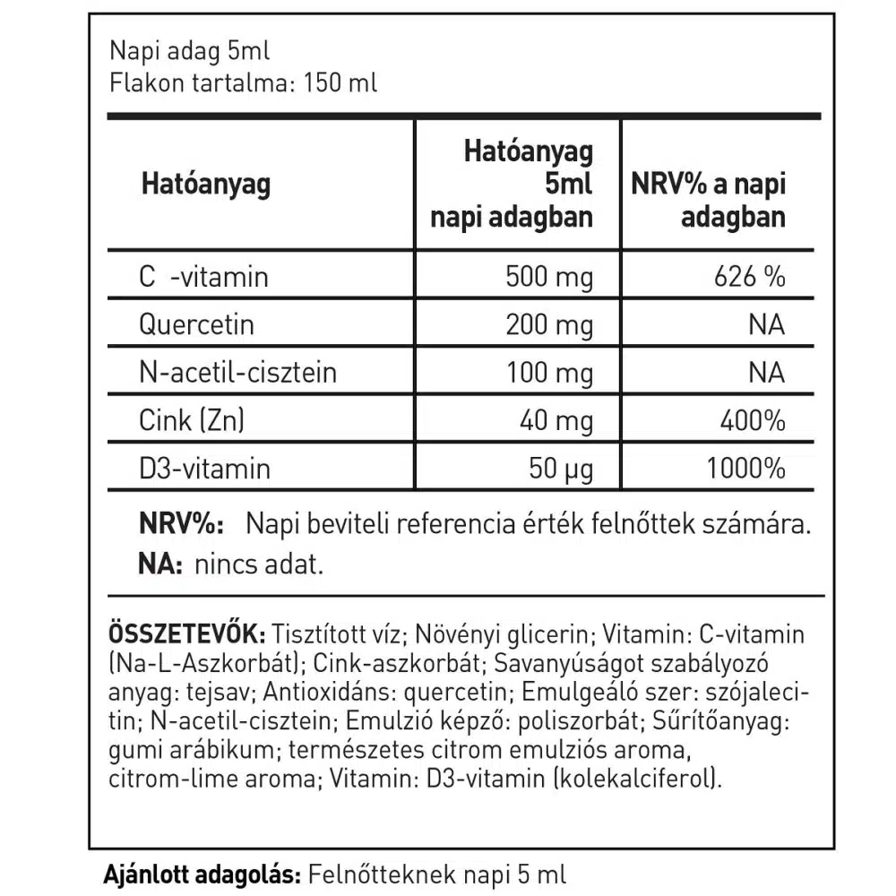 ImmunPro Liposzómás Immunerősítő Emulzió citrom-lime ízesítésben - 150ml 2 ImmunPro Liposzómás Immunerősítő Emulzió citrom-lime ízesítésben - 150ml - Image 2