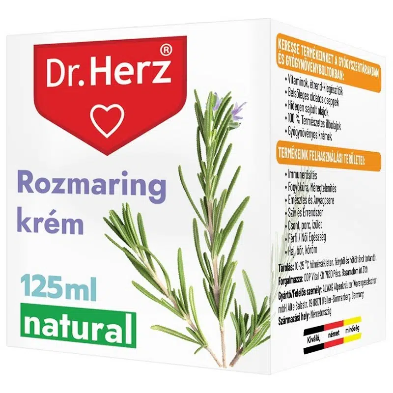 Dr. Herz Rozmaring krém - 125ml 1 Dr. Herz Rozmaring krém - 125ml