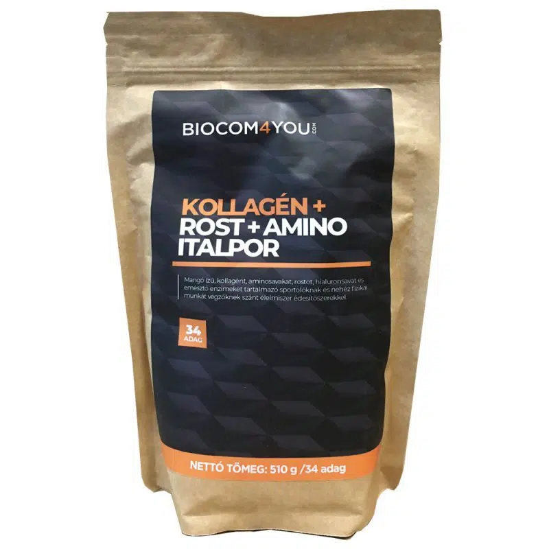 Biocom Kollagén+Rost+Amino mangó ízű italpor utántöltő - 510g 1 Biocom Kollagén+Rost+Amino mangó ízű italpor utántöltő - 510g