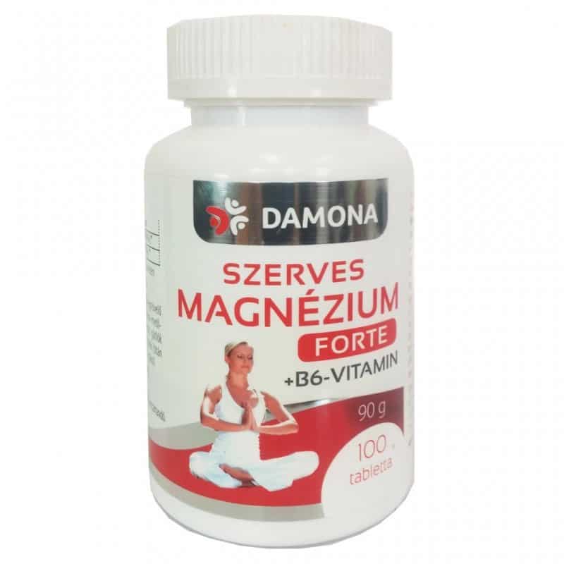 Damona Szerves Magnézium + B6-vitamin Forte tabletta - 100db 1 Damona Szerves Magnézium + B6-vitamin Forte tabletta - 100db