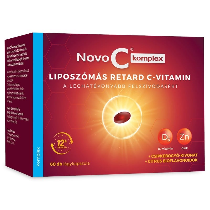 Novo C Komplex Liposzómális RETARD C-vitamin +D3+Cink kapszula – 60db 1 Novo C Komplex Liposzómális RETARD C-vitamin +D3+Cink kapszula – 60db