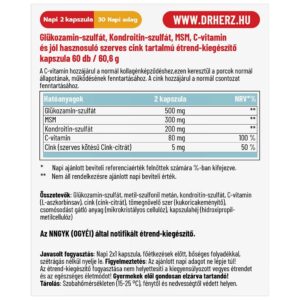 Dr. Herz Glükozamin+Kondroitin-szulfát+MSM kapszula - 60db - Image 2