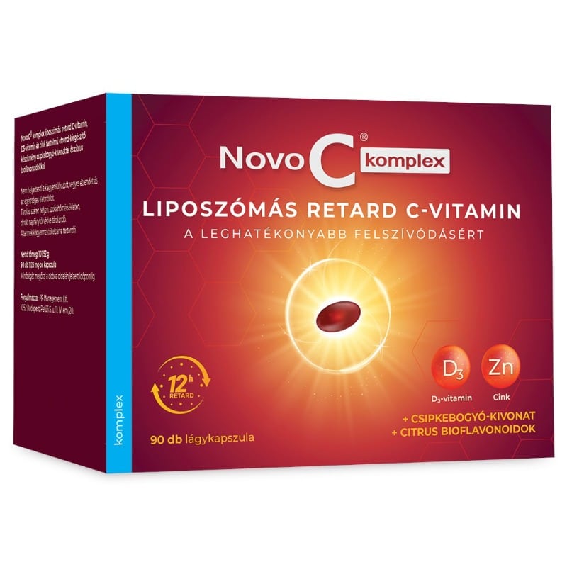 Novo C Komplex Liposzómális RETARD C-vitamin +D3+Cink kapszula – 90db 1 Novo C Komplex Liposzómális RETARD C-vitamin +D3+Cink kapszula – 90db