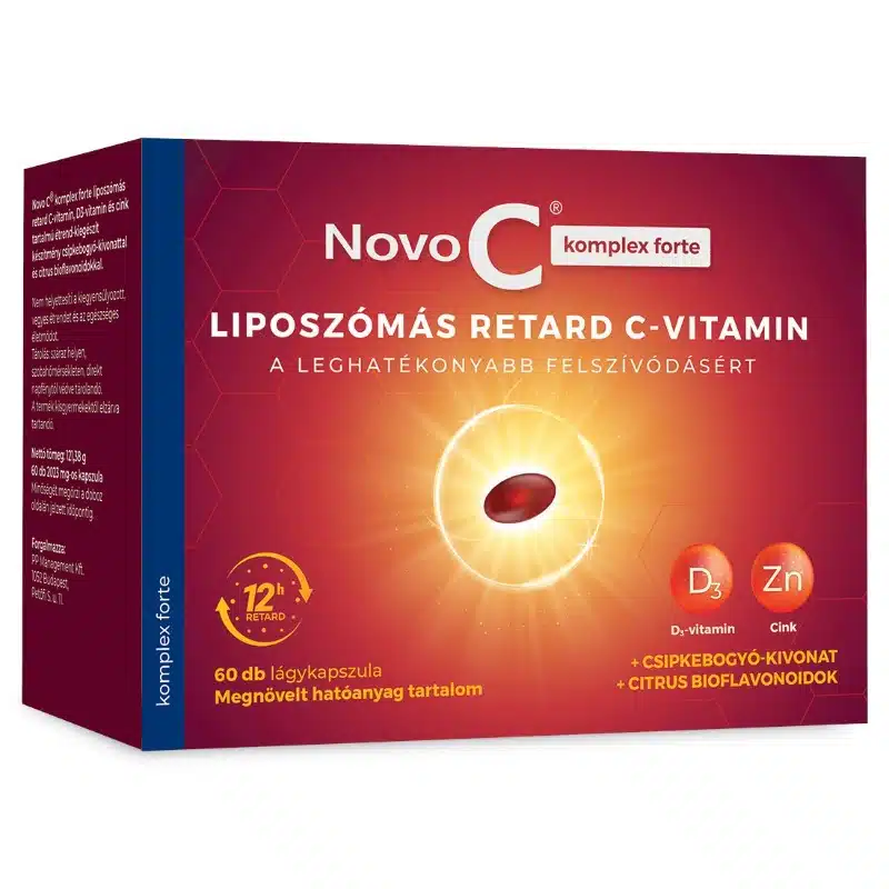 Novo C Komplex Forte Liposzómális RETARD C-vitamin+D3+Cink gélkapszula - 60db 1 Novo C Komplex Forte Liposzómális RETARD C-vitamin+D3+Cink gélkapszula - 60db
