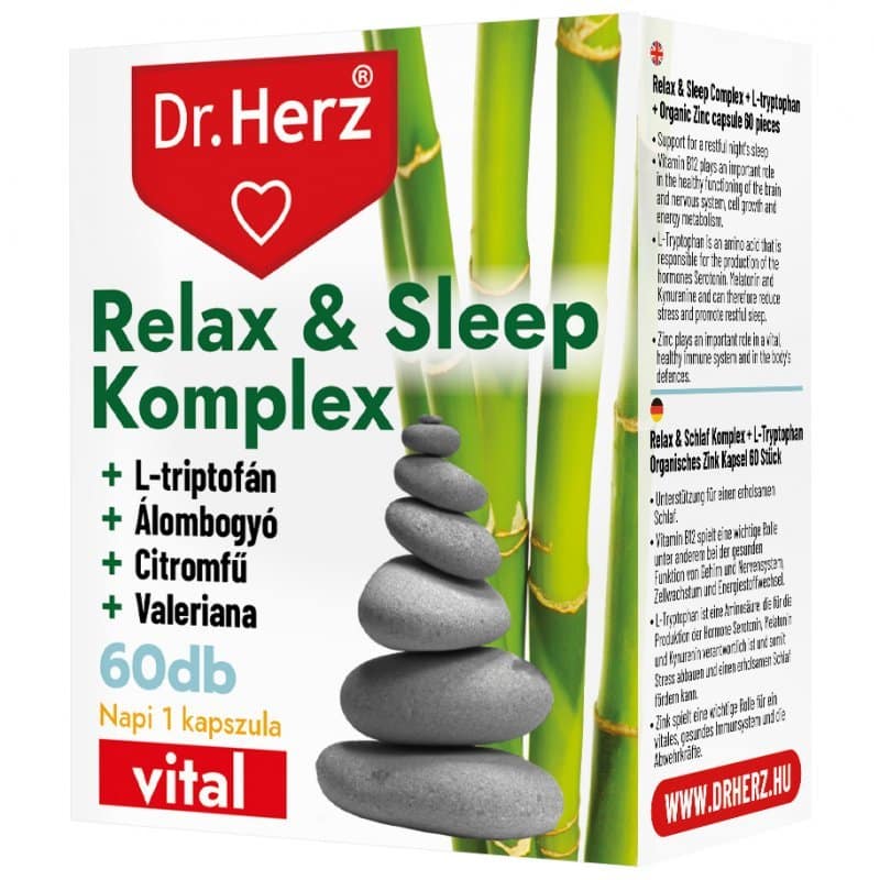 Dr. Herz Relax & Sleep Komplex kapszula - 60db 1 Dr. Herz Relax & Sleep Komplex kapszula - 60db
