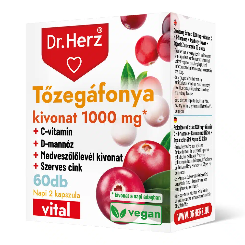 Dr. Herz Tőzegáfonya kivonat kapszula - 60db 1 Dr. Herz Tőzegáfonya kivonat kapszula - 60db