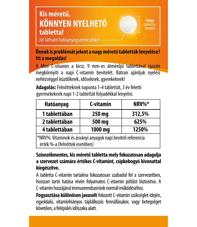 BioCo Mini C-vitamin tabletta - 120db 2 BioCo Mini C-vitamin tabletta - 120db - Image 2
