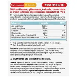 Dr. Herz Zöld Kávé Forte + C-vitamin + Glükomannán kapszula - 60db 3 Dr. Herz Zöld Kávé Forte + C-vitamin + Glükomannán kapszula - 60db - Image 2