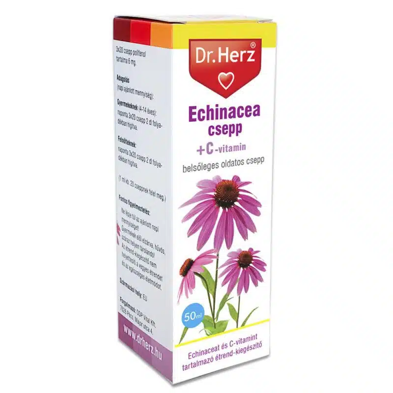 Dr. Herz Echinacea csepp + C-vitamin - 50ml 1 Dr. Herz Echinacea csepp C-vitaminnal - 50ml