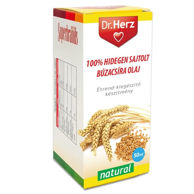 Dr. Herz 100% Hidegen Sajtolt Búzacsíra Olaj - 50ml 1 Dr. Herz Hidegen sajtolt búzacsíra olaj - 50ml
