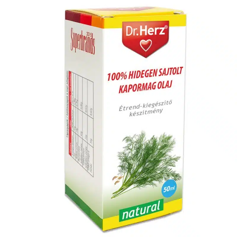 Dr. Herz 100% Hidegen Sajtolt Kapormag Olaj - 50ml 1 Dr. Herz Hidegen sajtolt Kapormag olaj - 50ml