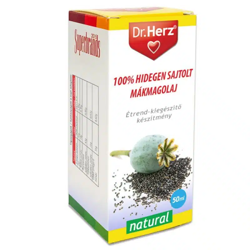 Dr. Herz 100% Hidegen Sajtolt Mákmagolaj - 50ml 1 Dr. Herz Hidegen sajtolt mákolaj - 50ml