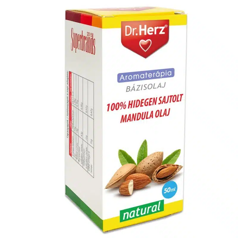 Dr. Herz 100% Hidegen Sajtolt Mandula Olaj - 50ml 1 Dr. Herz 100% Hidegen sajtolt Mandulaolaj cseppek - 50ml